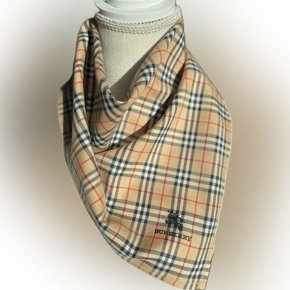 BURBERRY LOGO NOVA CHECK Full size Handkerchief/100% Cotton/Square🔥FLAWLESS🔥OS - Picture 9 of 9
